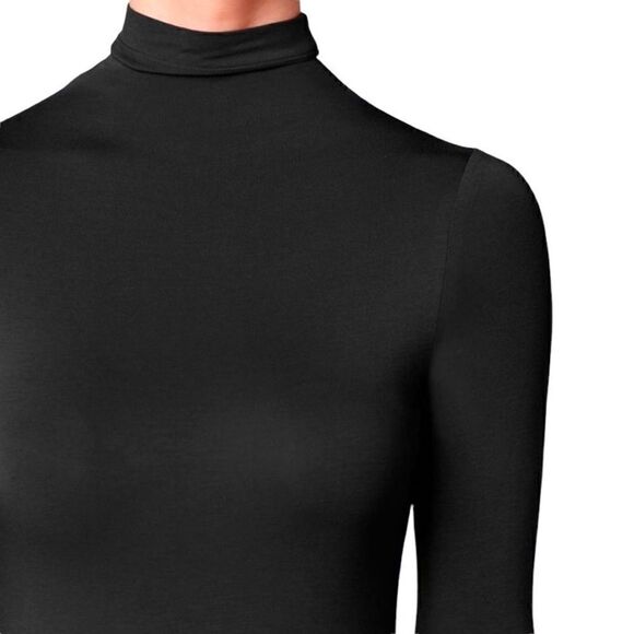 G.I.L.I. Ruched Knit Long Sleeved Midi Dress in Noir Black • Size 1X - Picture 7 of 9